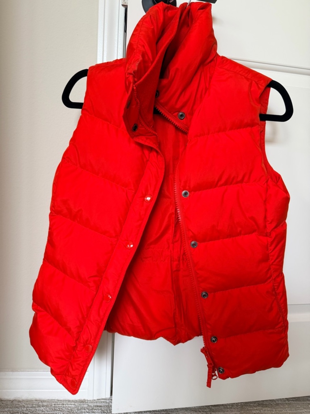 J. Crew Women’s Orange Puffer Vest - Sleeveless Quilted Jacket
